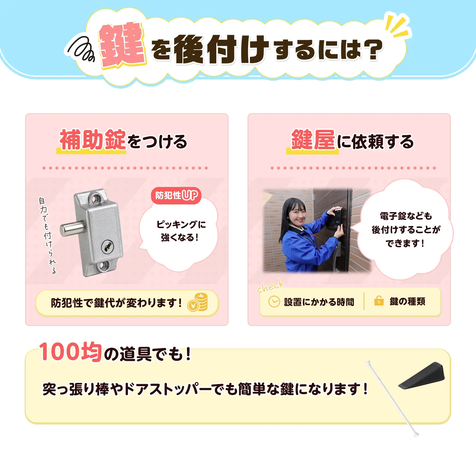 引き戸に鍵を付ける方法