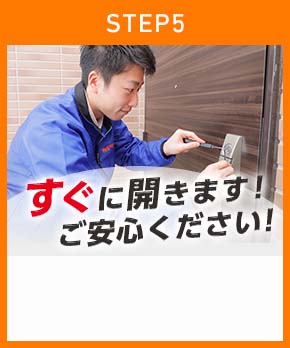 ［STEP5］「すぐに開きます！ご安心下さい！」